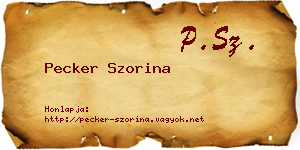 Pecker Szorina névjegykártya